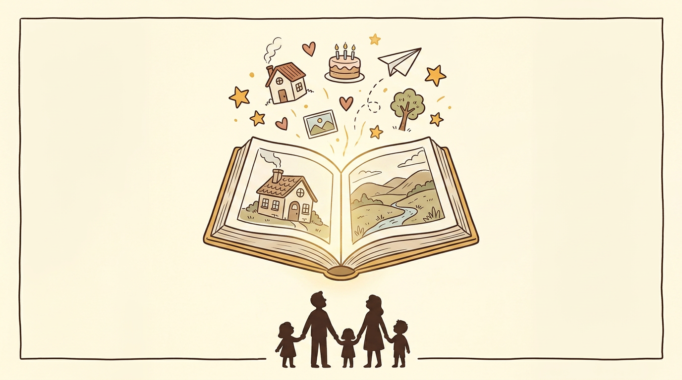 A magical storybook full of family memories